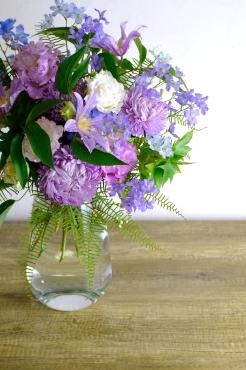 花束　古希　紫