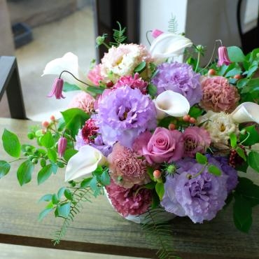 「arrangement -ピンク・紫-」｜「沢辺生花店」　（奈良県磯城郡川西町の花キューピット加盟店 花屋）のブログ