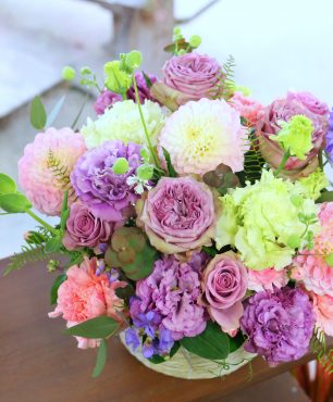 『arrangement -ピンク・紫-』｜「沢辺生花店」　（奈良県磯城郡川西町の花キューピット加盟店 花屋）のブログ