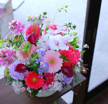 『arrangement -胡蝶蘭を入れたお祝い花-』「沢辺生花店」（奈良県磯城郡川西町の花屋）のギャラリー写真